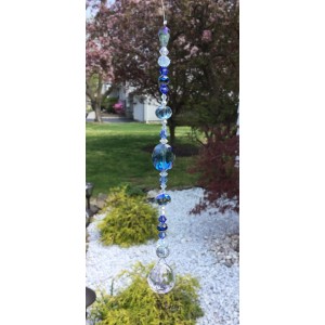 Handmade Blue Crystal Suncatcher/Prism W/Swarovski Elements Feng Shui USA   162483405526